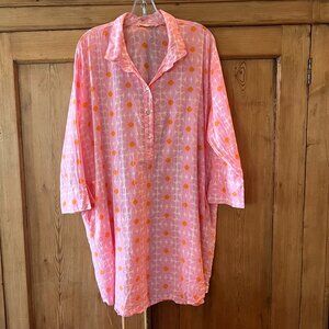 Bluthreads by Rockflowerpaper Pink Cover-up 100% Cotton Size XL